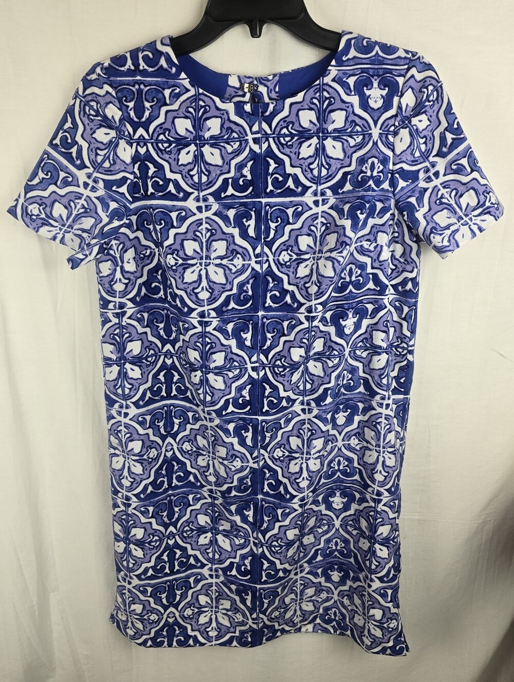 The Limited Blue Floral Short Sleeve Shift Dress Sz S